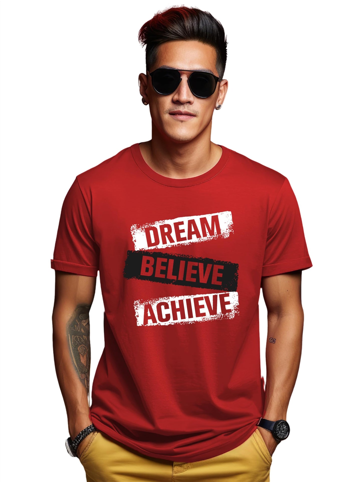 ADRO Tshirt for Men | Printed T Shirt for Men | 100% Cotton T-Shirt |Printed T Shirt | T-Shirts | RN24-DBA-RD