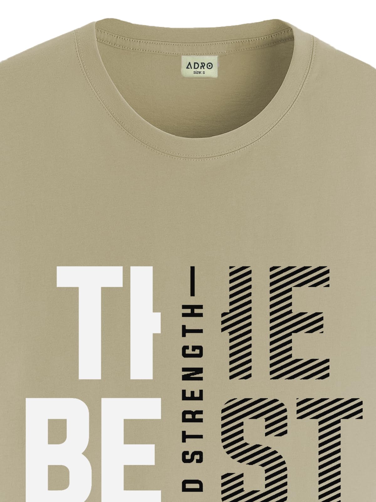 ADRO Motivational Quote Printed T-Shirt for Men - 100% Cotton, Regular Fit, Soft Breathable Fabric | RN23-M-BEST-BE