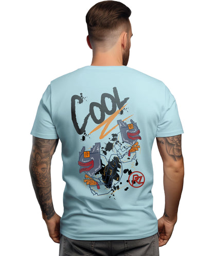 Peppyzone Mens Regular Fit T-Shirt (PZ-Trendy-45_Sky Blue
