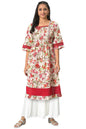 Aurelia Women's Natural Floral Printed Rayon A-Line Kurta and Palazzo Set (ONVAS13871-506463-S)