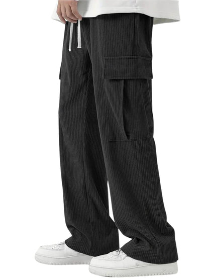 Greciilooks Cargo Joggers For Men  Cotton Loose Fit Utility Pants With 6 Pockets | Durable Outdoor & Hiking Trousers Black