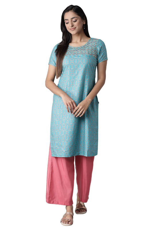 Aurelia Polyester Women Kurta with Palazzo Set