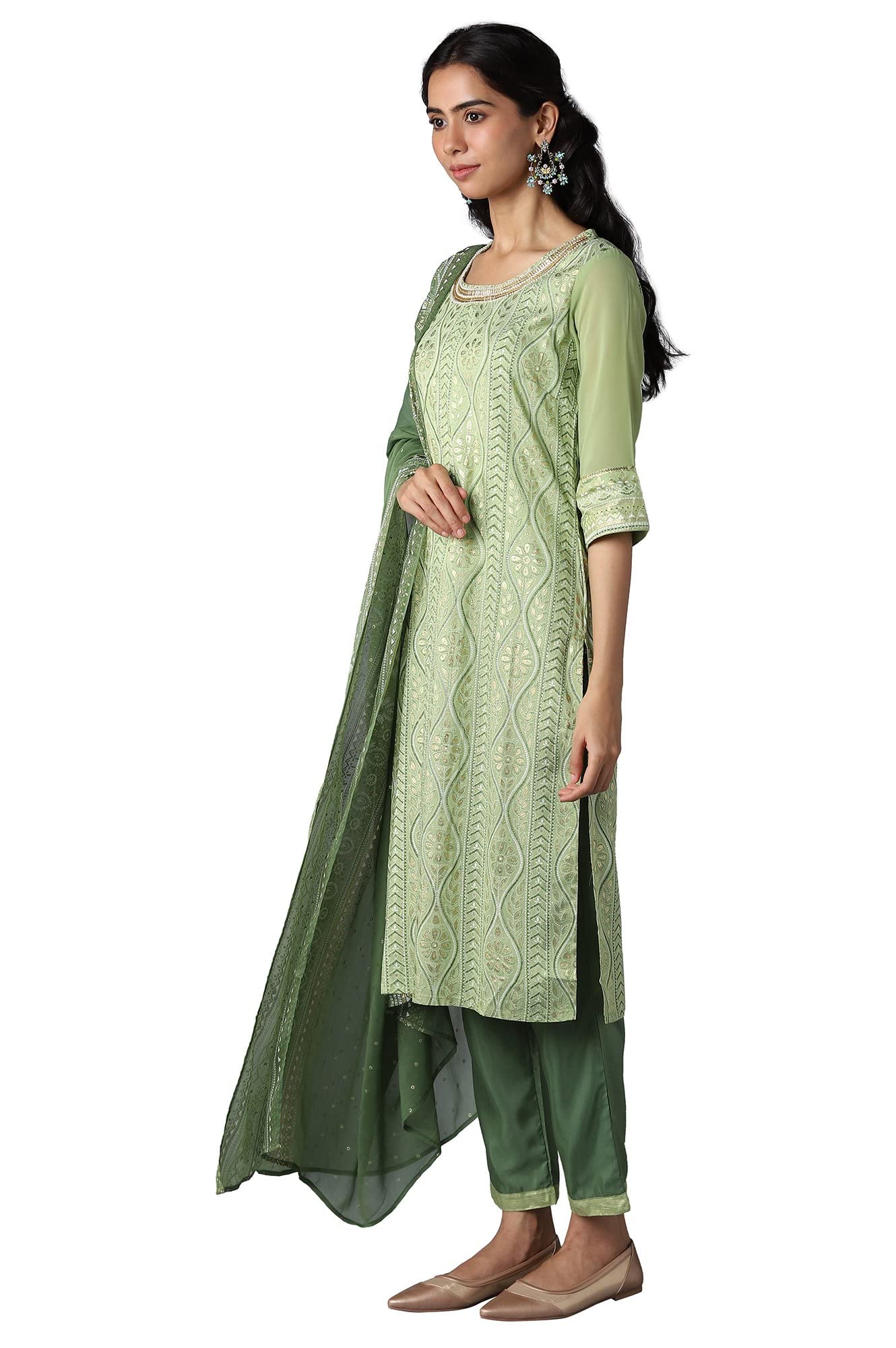 Aurelia Womens Rayon Kurta with Trouser & Dupatta