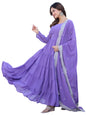 Fashion Basket WomenS Georgette Solid Anarkali Dress Lavender