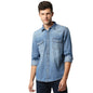 Pepe Jeans Cotton MenS Regular Fit Solid Shirts, Blue, Small