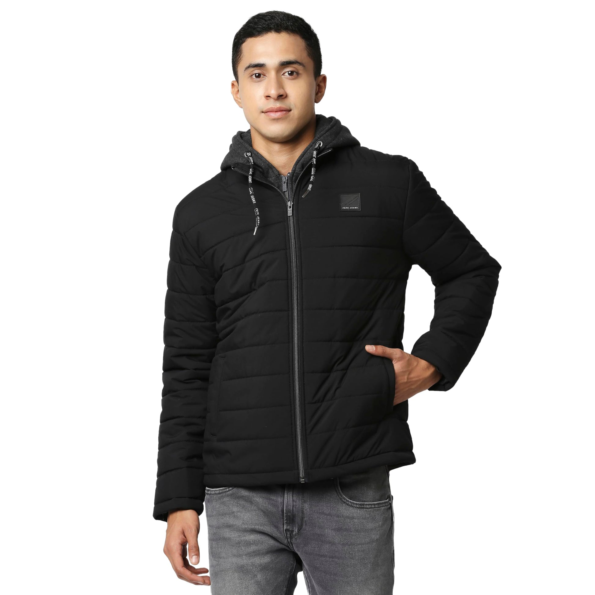 Pepe Jeans MenS Polyester Regular Fit Jackets, Black, Small