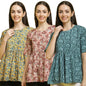 Pinkmint Women Combo Tunic Top for Women ll Fancy Crape Girls Tops ll Regular Fit Casual top (Pack of 3)