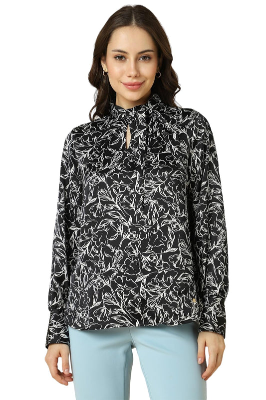 Allen Solly Women Regular Fit Printed Casual Full Sleeve Top