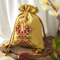Fabindia Women Green Hand Embroidery Potli Bag