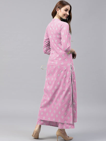 ANNI DESIGNER Women's Cotton Straight?urta with Palazzo (KUR103)