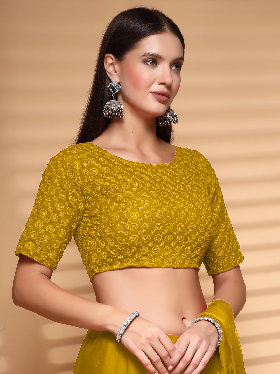 Oomph! Readymade Blouse For Women, Cotton, Boat Neck, Rbbl589