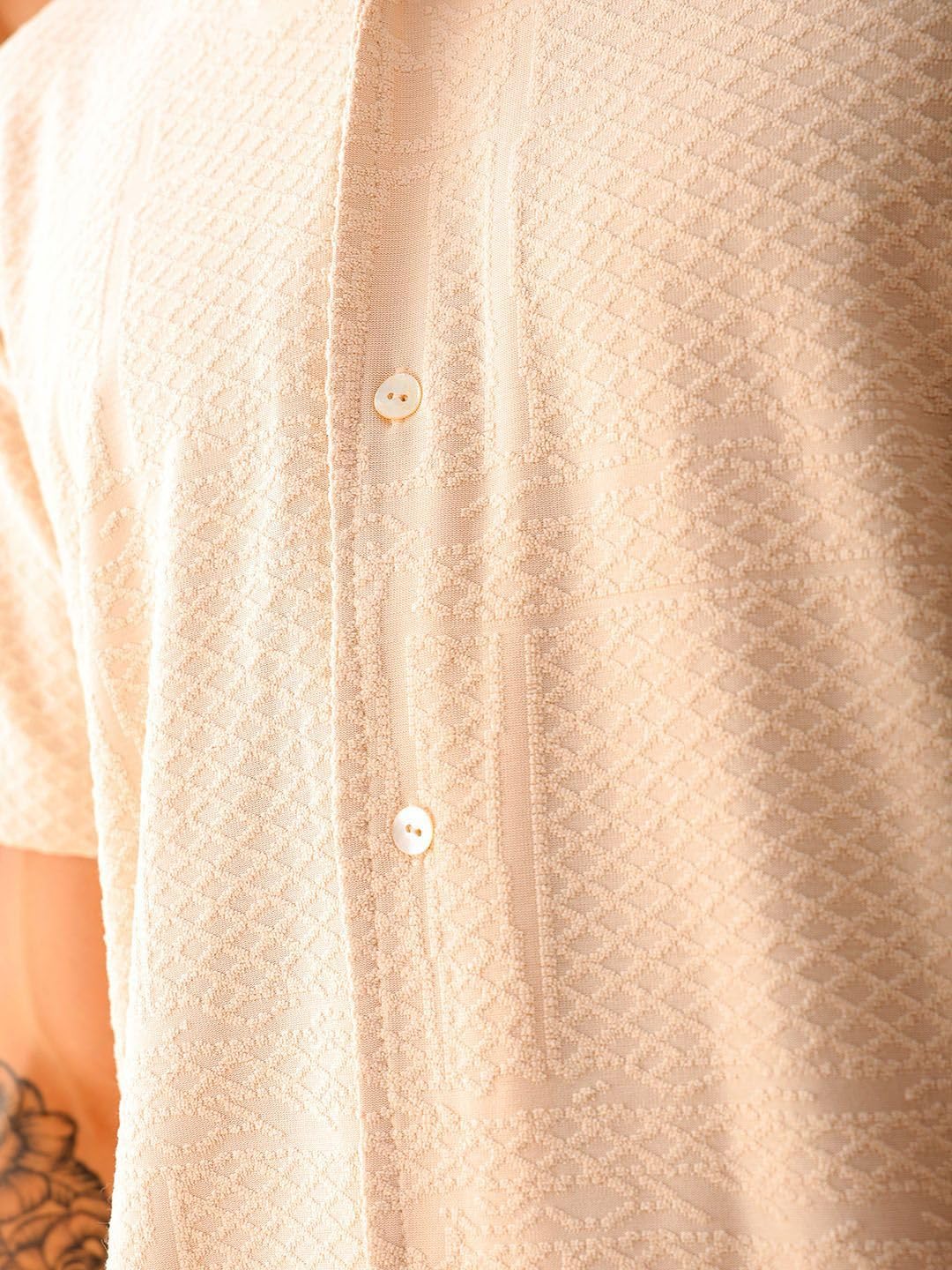 The Indian Garage Co Mens Slim Fit Shirt (1223-SHTKRS-02-02_Cream