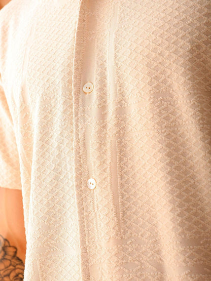 The Indian Garage Co Mens Slim Fit Shirt (1223-SHTKRS-02-02_Cream