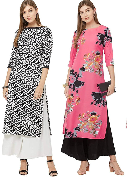 GoSriKi Women's Crepe Straight Kurta