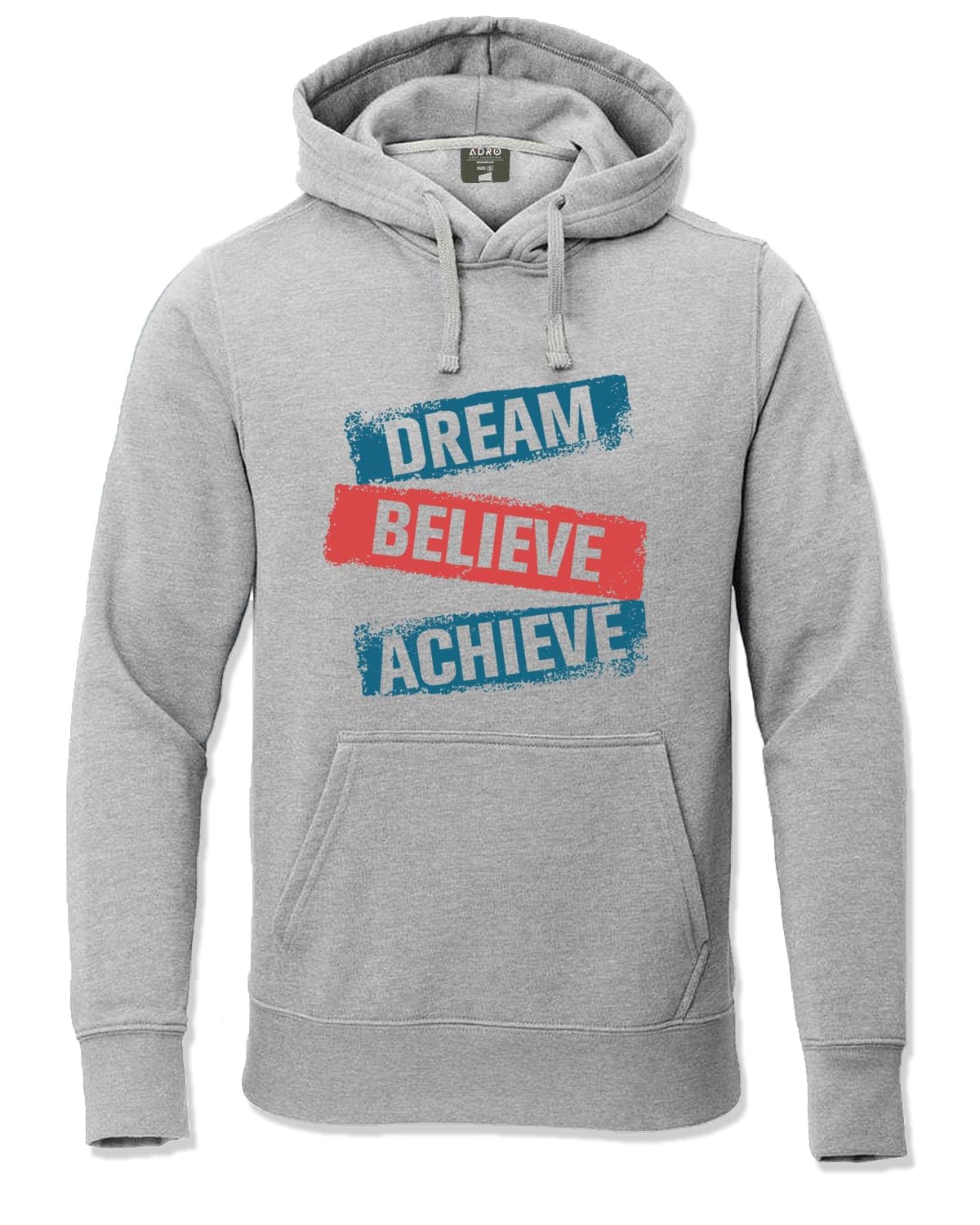 ADRO Men's Cotton Neck Hooded Sweatshirt (H20-M-DBA-GR_Grey)