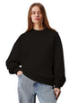 Kotty WomenS Fleece Sweatshirt Solid Pattern With Classic Round Neck(Black,S)