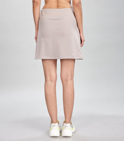 SHODOX Womens Highwaist Stretchable Skater Skirts Knee Length Inbuilt with Inner Safety Shorts - Tennis Skirts with Shorts, Perf