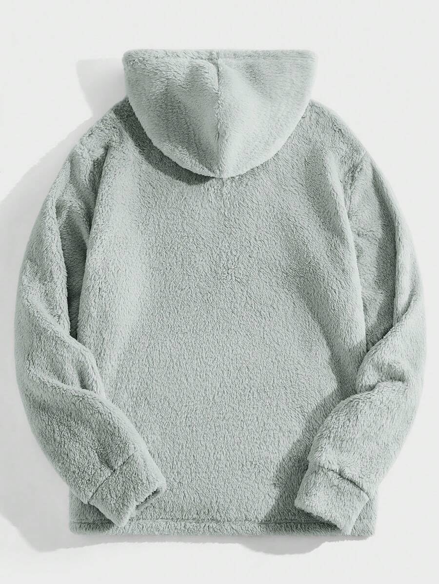 TAGAS Unisex Fleece Hoodie  Ultra Soft Sherpa Pullover with Half-Zip & Kangaroo Pocket Sweatshirt Hoodie