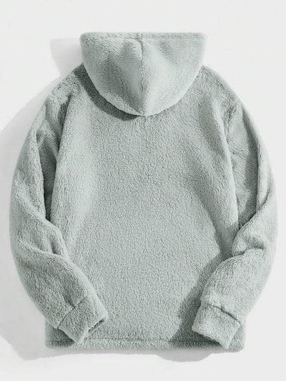 TAGAS Unisex Fleece Hoodie  Ultra Soft Sherpa Pullover with Half-Zip & Kangaroo Pocket Sweatshirt Hoodie