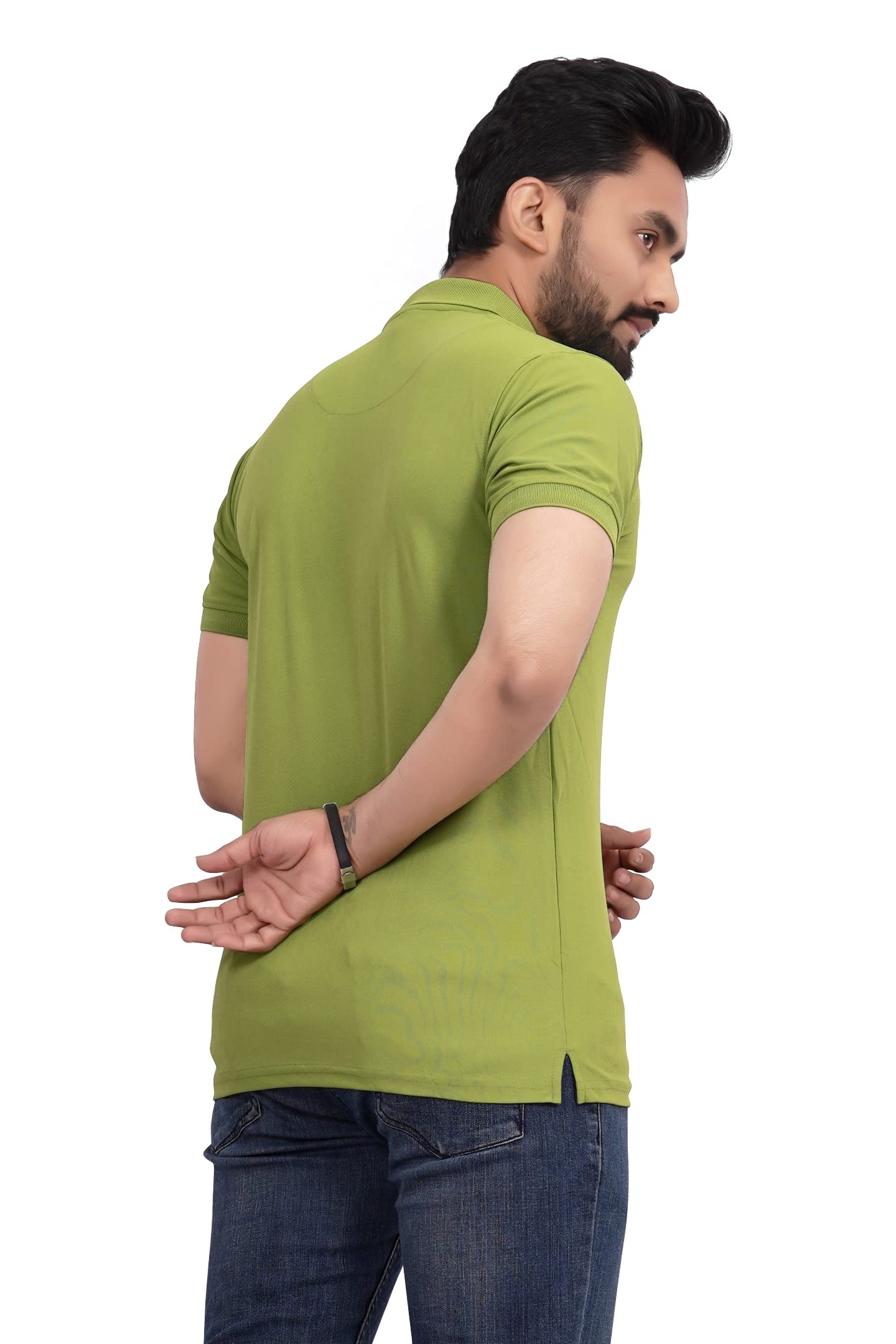 More & More MenS Solid Regular Fit Polo
