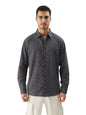 The Souled Store Hortensia Men and Boys Long Sleeve Collared Neck Button Front Grey All Over Print Cotton Relaxed Fit Shirts Shi