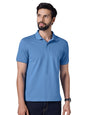 XYXX Accent Solid Halfsleeve Polo Tshirt for Men French Blue