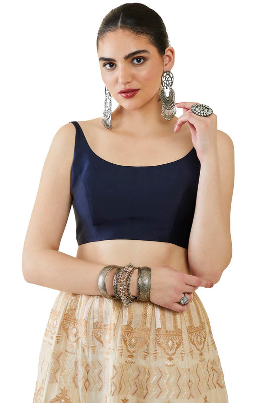 Soch Womens Taffeta Solid Sleeveless Regular Fit Blouse (BLHSSLD0051232)