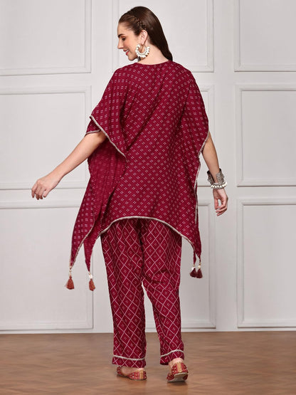 ishin Women MAROON 2 pcs set (Kurta with Bottom)