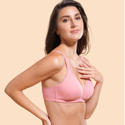 Enamor F024 Plush Comfort Full Support Bra - Non-Padded Wirefree High Coverage - Confetti