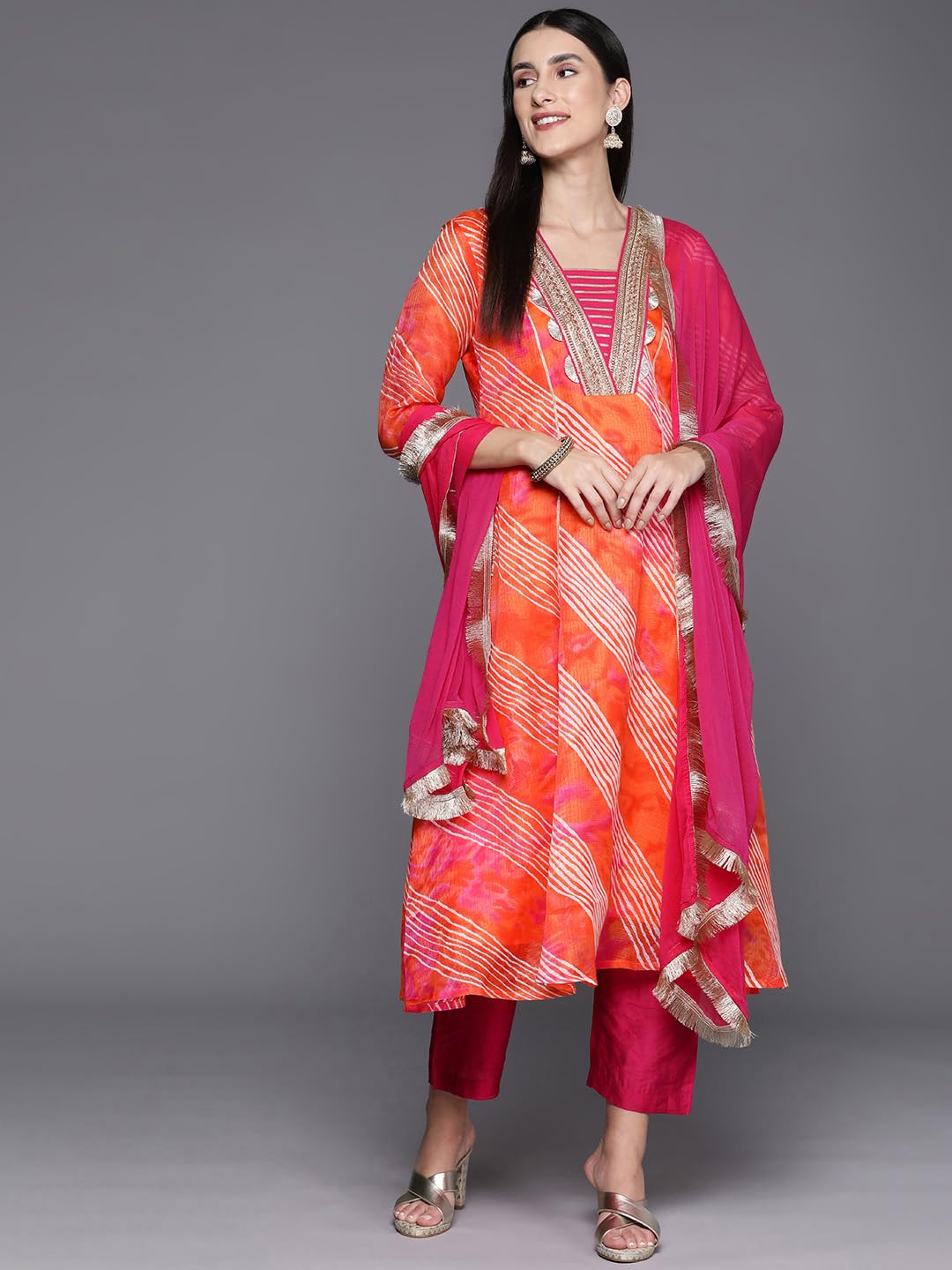 Varanga Womens Cotton Skater Kurta, Kurta Bottom Set, and Dupatta Set  Comfortable & Stylish Ethnic Wear for All-Day Wear in Vi