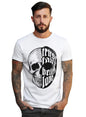 Peppyzone Mens Regular Fit T-Shirt (PZ-Skull437_White3