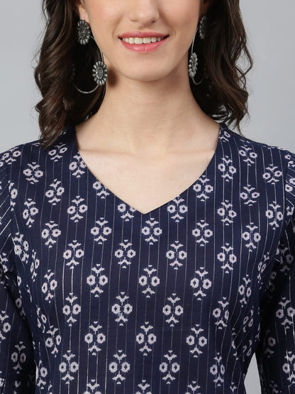 Idalia Indigo Blue Printed Kurta