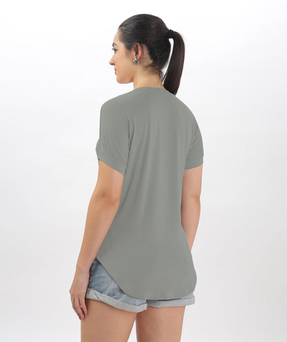 SHODOX Womens Cotton Blend Solid Regular fit Round Neck Short Sleeve T-Shirt (Pack of 1)