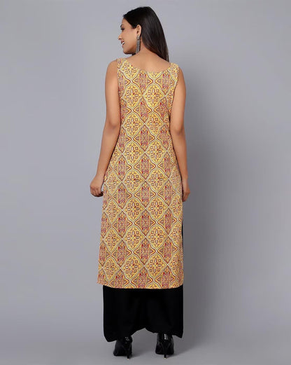 Patlani WomenS Crepe Full Stitched Kurti. Orange