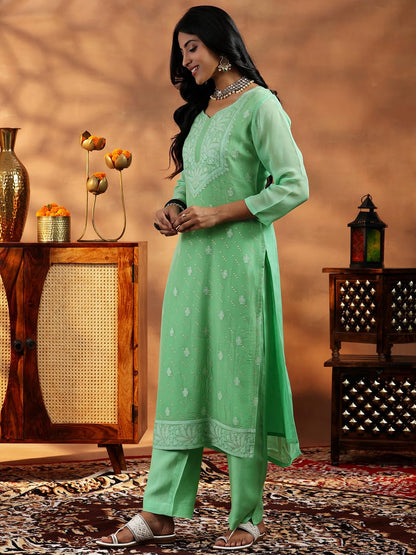 Libas WomenS Organza Kurta Set (27531