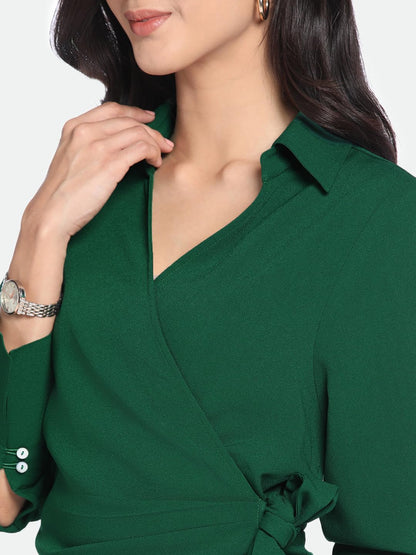 Dennis Lingo Dl Woman Polyester Blend Wrap Knee-Length Dress