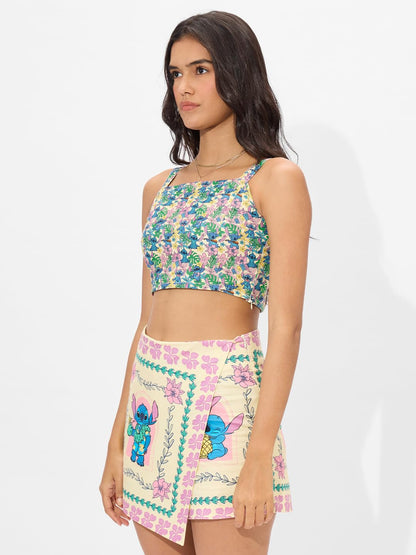 The Souled Store Official Lilo & Stitch Originals: Ohana Women and Girls Round Neck Sleeveless Cotton Blend Slim Fit Bralette To