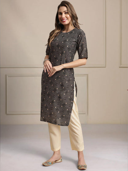 Tee Projekt Printed Crepe Kurti & Pant Set For Women Festival Wear Stylish Kurta Set