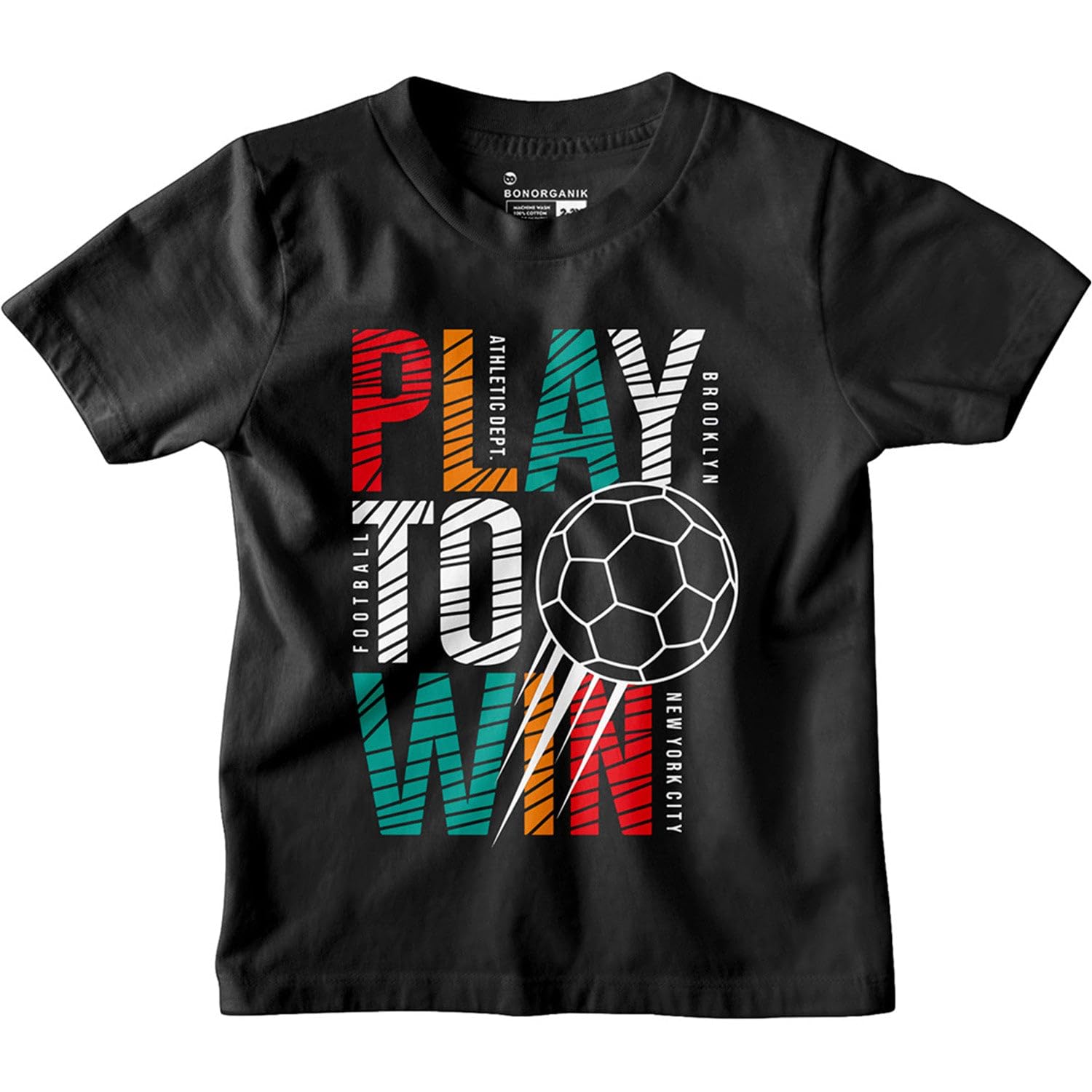 Bon Organik Boys Regular Fit T-Shirt (BON12207_Black