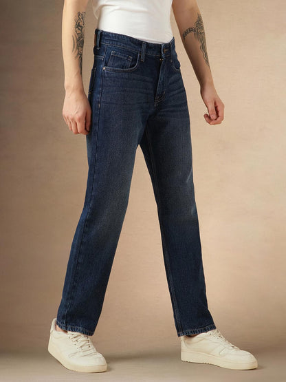 Dennis Lingo Mens Blue Cotton Relaxed Fit Mid-Rise Casual Jeans.