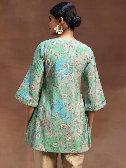 Libas WomenS Silk Blend Regular Kurti (29112O_Green