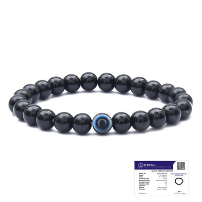 Astrotalk Evil Eye Bracelet with Black Obsidian | Good Luck Charm for Positive Energy & Protection from Negativity | Evil Eye Bracelet for Man & Woman | Gift for Man & Woman