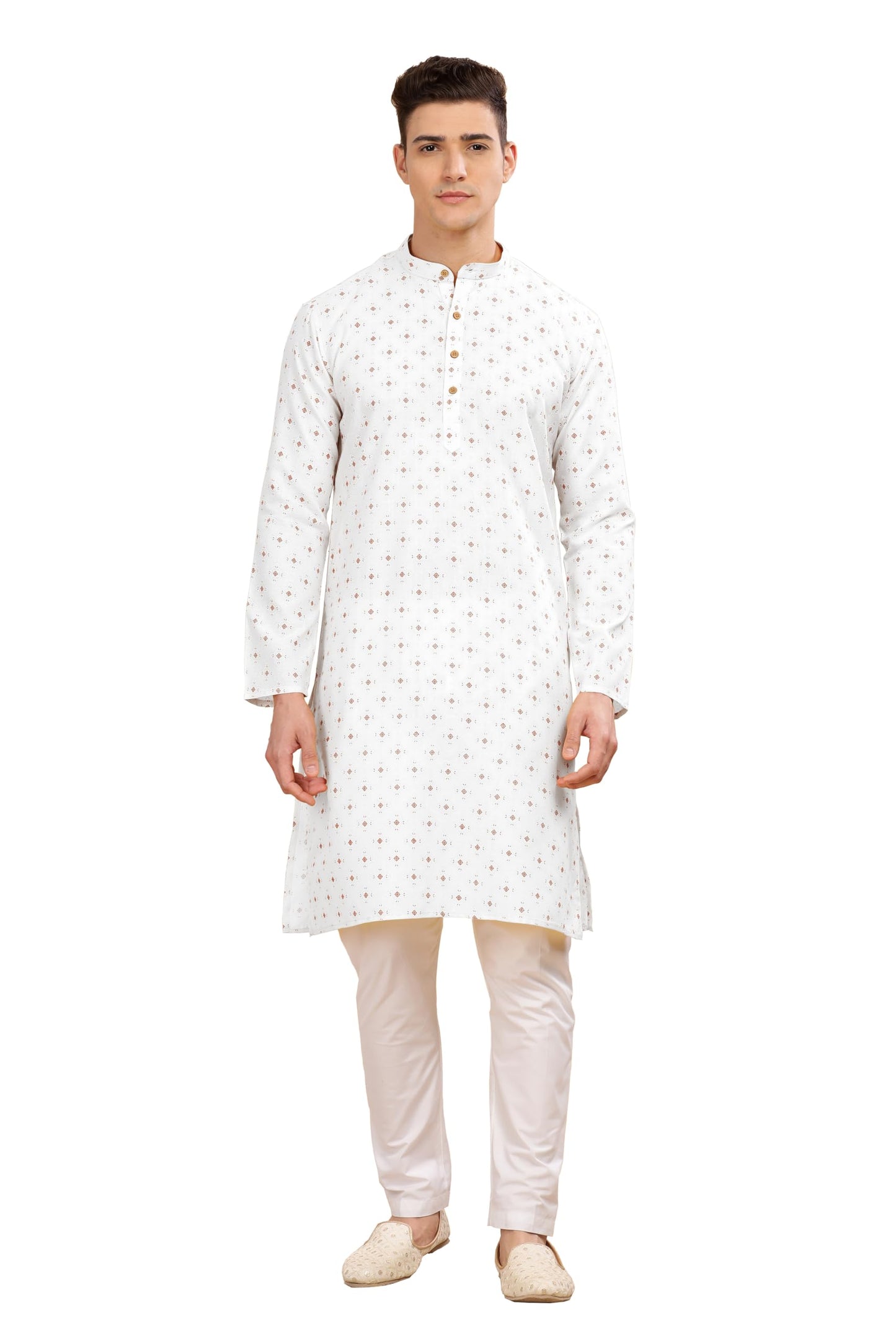 Be Active MenS Cotton Regular Kurta (C-399-1_White