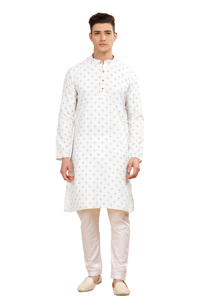 Be Active MenS Cotton Regular Kurta (C-399-1_White