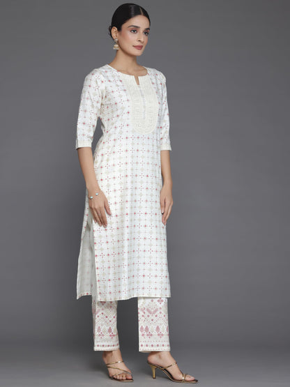 Libas WomenS Silk Blend Kurta Set (35337_Off White