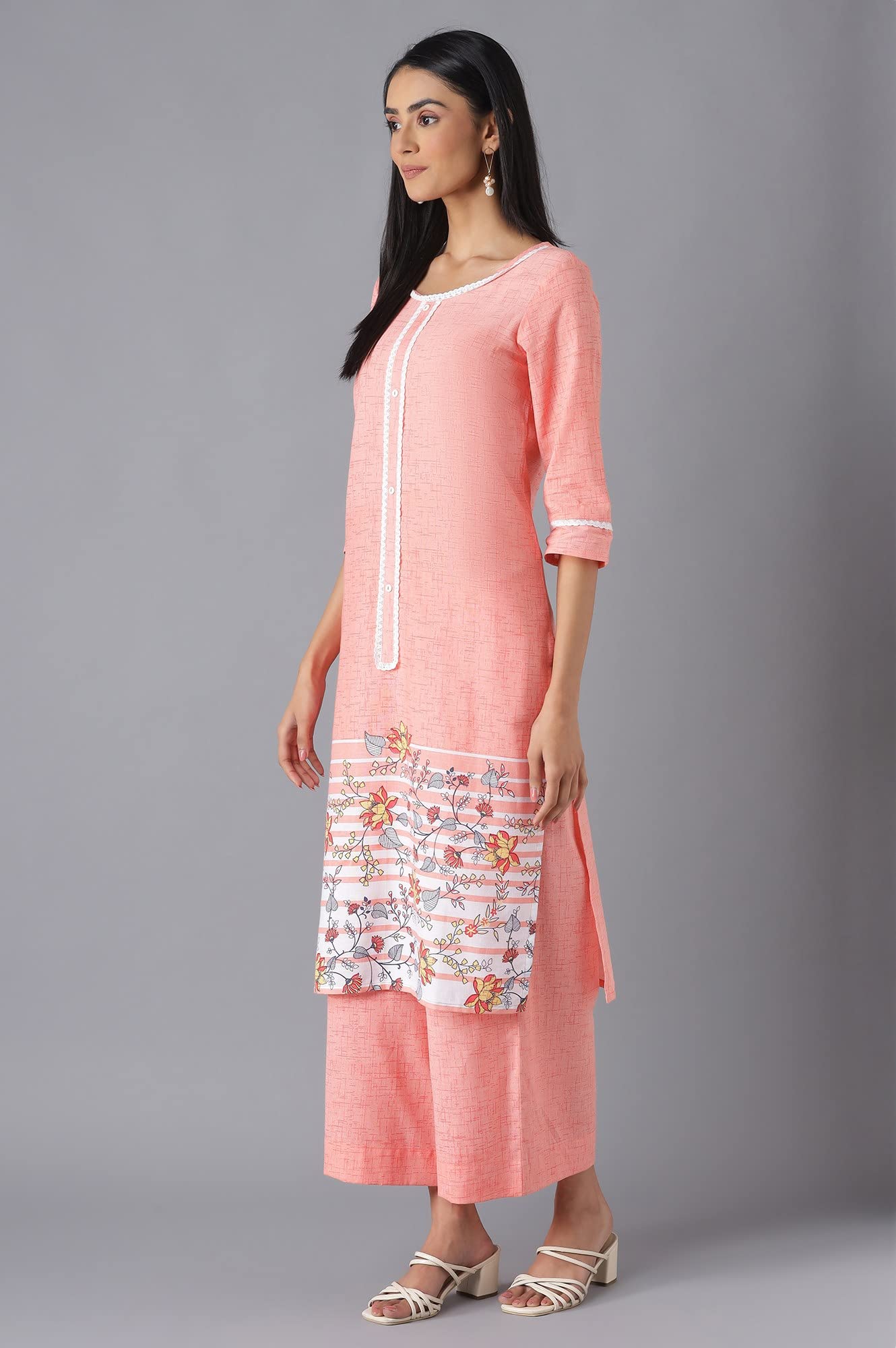 Aurelia Women Floral Print Viscose Kurta Set with Trousers