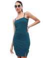 Ketch Polyester Blend Womens Sleeveless Casual Fit Dress Knee-Length Khj6000279_Teal
