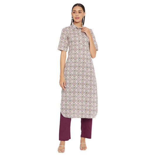 Tissu Women's Cotton Multicolored Printed Kurta 2109_Multicolored