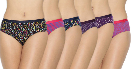 Lyra Lux WomenS Floral Cotton Panty (Pack Of 6)