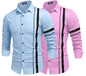 Zartha MenS Regular Fit Striped Pattern Cotton Blend Shirt With Collared Neck Long Sleeve And Standard Length | Shirt For Man